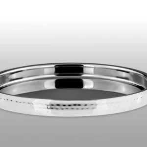 Null Edelstahl Schale Rund Und Tief 25 Cm, Schale In Aufwendiger Hammerschlag-Optik 21