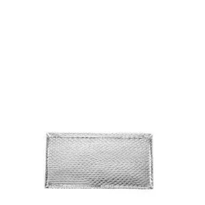 Null Tablett Rechteckig, HalbmonDurchmesser Groß 38,0 X 20,0 Cm Aluminium Vernickelt 17