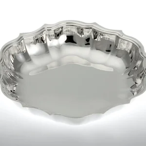 Null Galerie-Tablett Rund D 20,0cm, H 5,0cm Versilbert 21