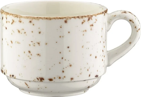 Bonna Premium Porcelain BNC01CF Cream Obertasse, Kaffeebecher, Kaffeetasse, 8.4×10.9cm, 210ml, Porzellan, Creme-weiß, 1 Stück 3