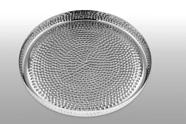Null Edelstahl Schale Rund Und Tief 25 Cm, Schale In Aufwendiger Hammerschlag-Optik 7