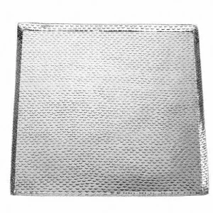 Null Tablett Quadratisch, Gehämmert, Groß Durchmesser 50,0 Cm Aluminium Vernickelt 13