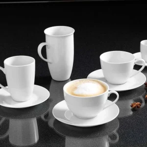 Ritzenhoff & Breker Flirt By R&B Kaffeebecher, Kaffeetasse XXL „Bianco“, 473ml, Weiß 6 Stück 19