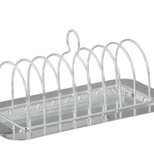 Null Toast-Ständer Auf Tablett Für 8 Toast, Inklusive Glasscheibe, Versilbert, Tablett 6