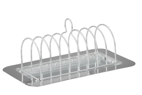 Null Toast-Ständer Auf Tablett Für 8 Toast, Inklusive Glasscheibe, Versilbert, Tablett 1