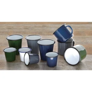 Null Gastronoble Olympia Emaillierte Becher Grau-schwarz 31cl 19