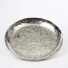 Null Tablett Rund, Verziert, Mittel Höhe 4,0 Cm Ø 45,0 Cm Aluminium Vernickelt 23