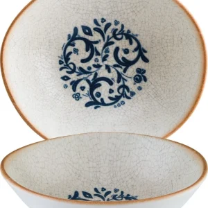 Null 6er Set Müslischale Granada 14,2cm – Kleine Schale / Schüssel Aus Weißem Porzellan Mit Linien- Dekor In Beige Und Braun 21