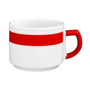 Esmeyer 6 X Seltmann Obertasse 1 0,18 L, Form: Vitalis, Dekor: 34927 Grünes Band 15