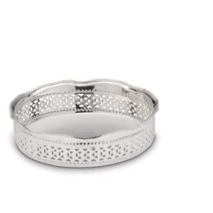 Null Galerie-Tablett Oval 20,5 X 15,0cm, H 4,5cm Versilbert 17