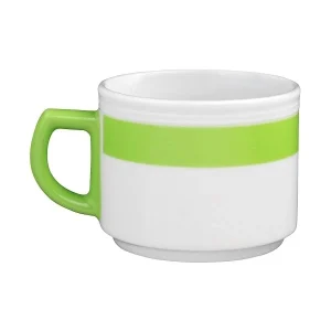 Esmeyer 6 X Seltmann Obertasse 1 0,18 L, Form: Vitalis, Dekor: 34927 Grünes Band 21