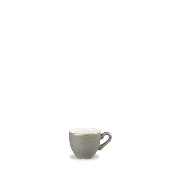 Churchill Stonecast Espresso-Tasse Peppercorn Grey ø6,5cm 90ml Grau, Ohne Untertasse (12 Stück) Von CHEFGASTRO 1